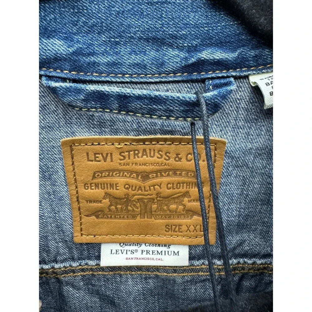NWT Levi's Premium Tencel Denim Trucker Jacket Dark Wash Indigo Mens Size XXL